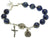 Sterling Silver 7 Sorrows Rosary Bracelet Lapis Lazuli Crucifix Our Lady of Sorrows
