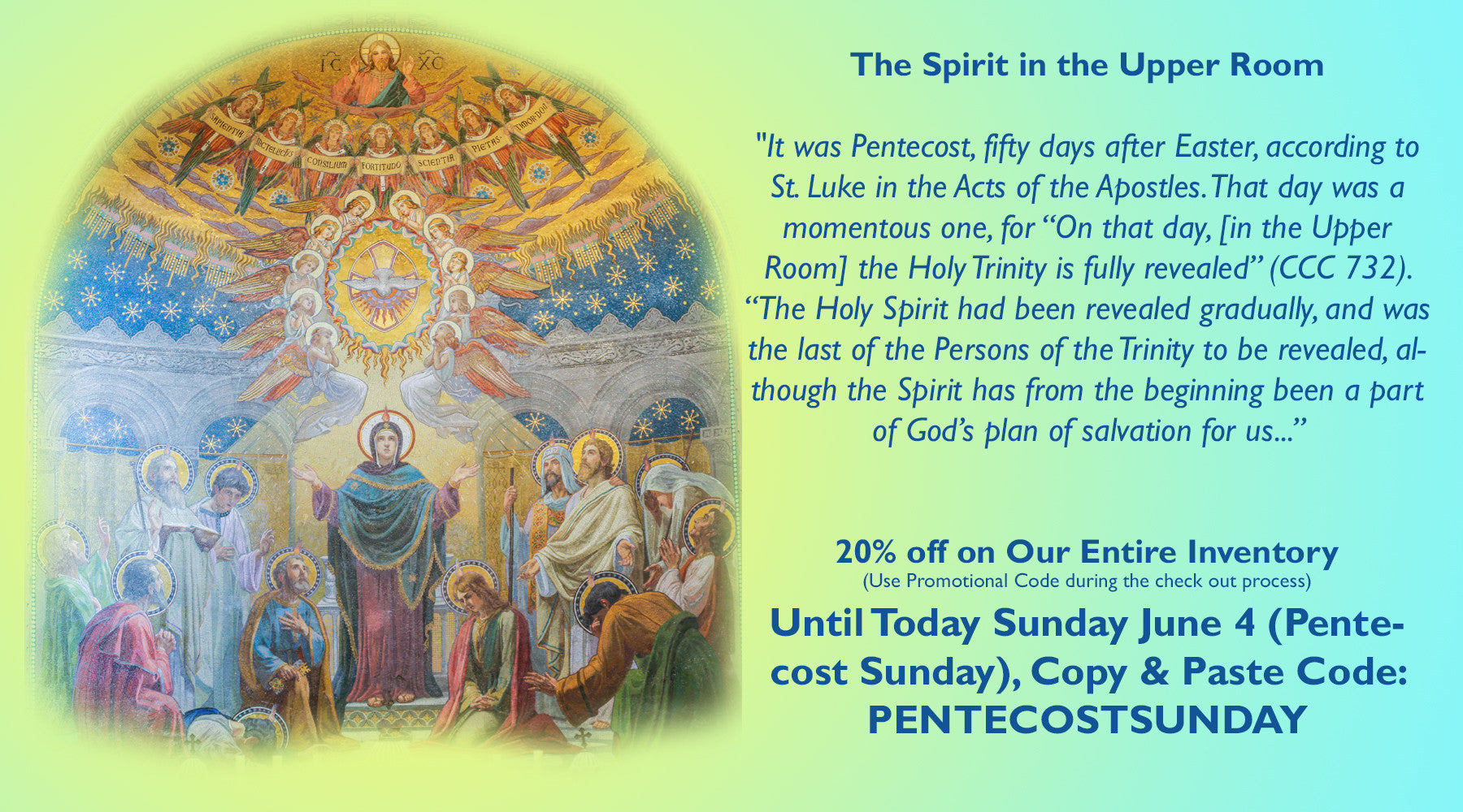 The Holy Spirit in the Upper Room, Pentecost Sunday