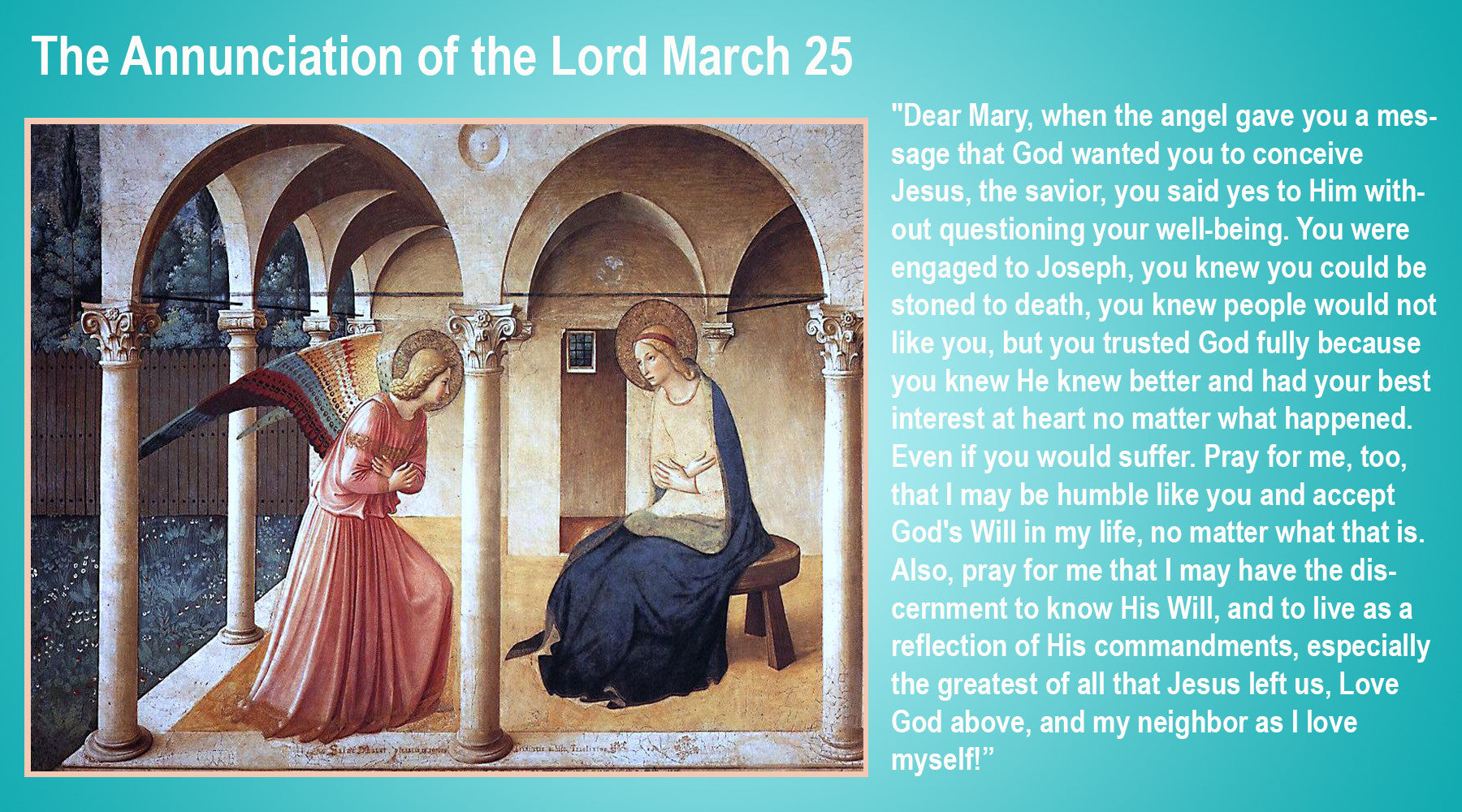 The Annunciation of the Lord March 25
