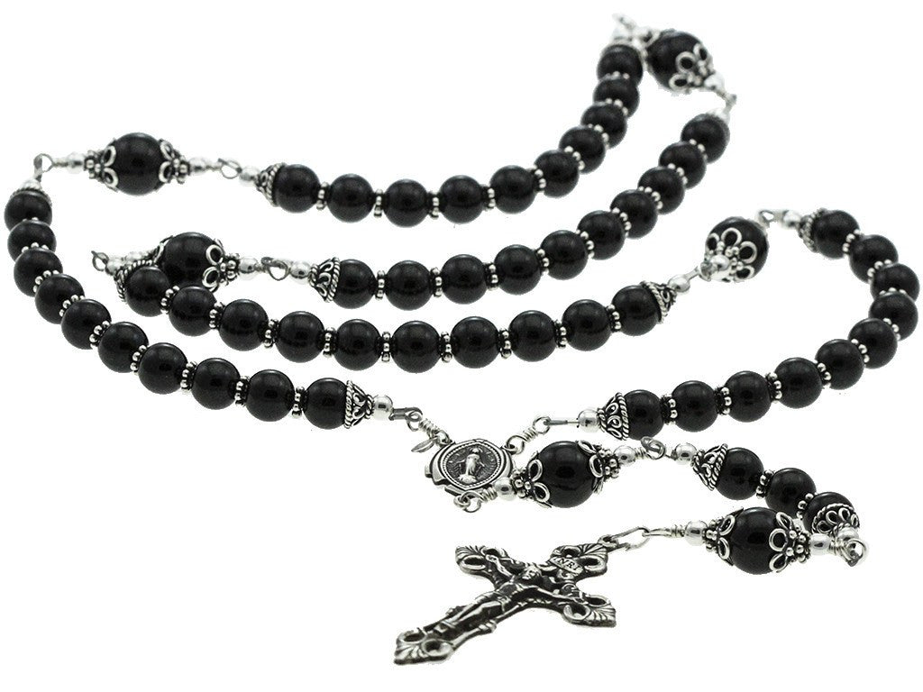 アクセサリー Vintage Black Rosary Necklace s-l400.jpg