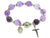 Sterling Silver Elastic Rosary Bracelet, Amethyst 10mm