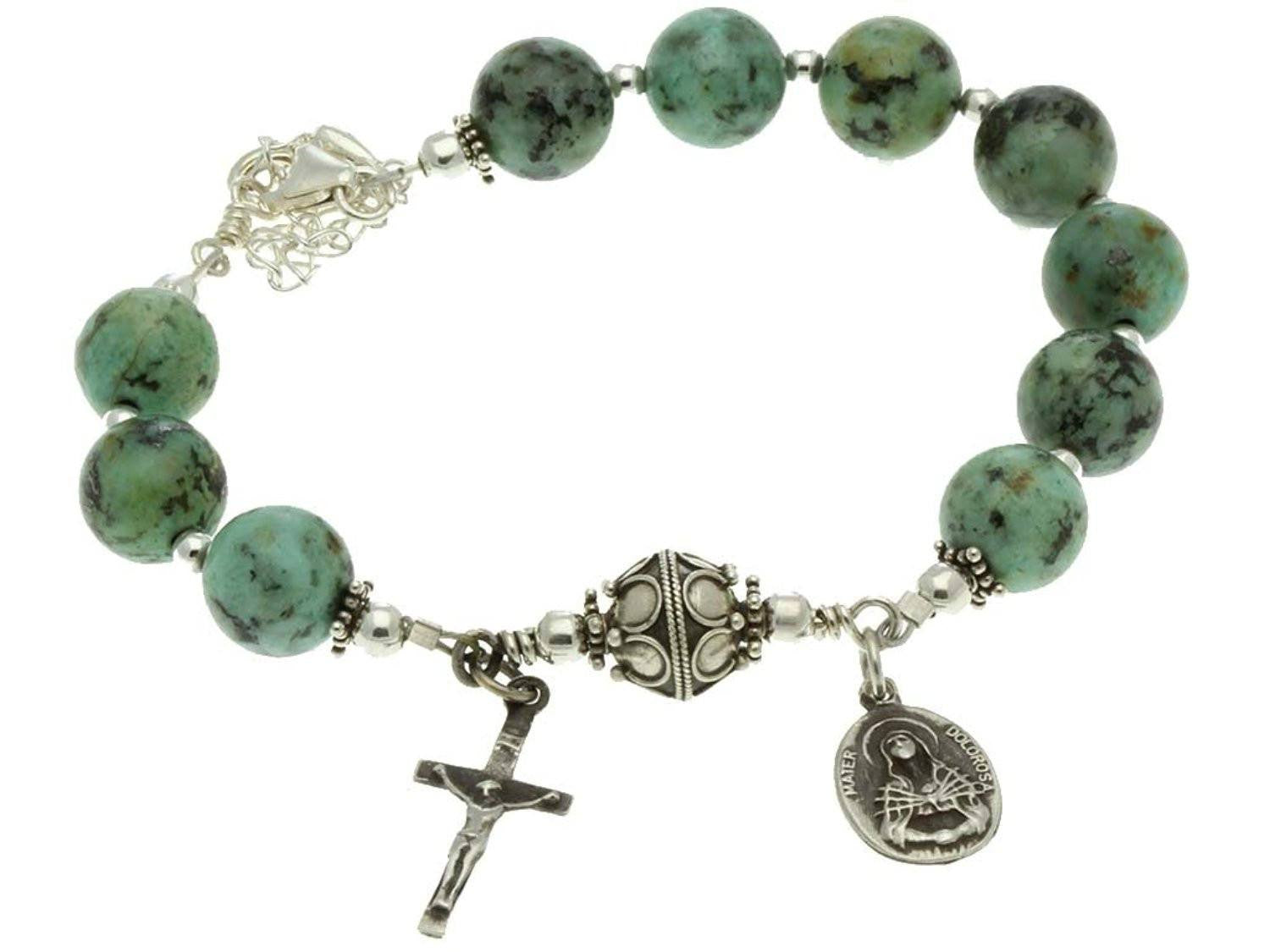 Turquoise Rosary | Black Monk Rosaries | Made in the USA