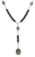 Sterling Silver 7 Sorrows Rosary Necklace Onyx and 7 Sorrows Medals