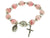 Sterling Silver Elastic Rosary Bracelet, Rhodochrosite 10mm