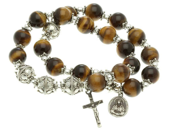 Handmade Rosary, 10mm Natural Tiger Eye store Bead