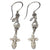 Handmade New Model, Sterling Silver Crucifix Earrings Freshwater-Cultured Pearl  #2