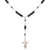 Sterling Silver 7 Sorrows Rosary Necklace Faceted Onyx
