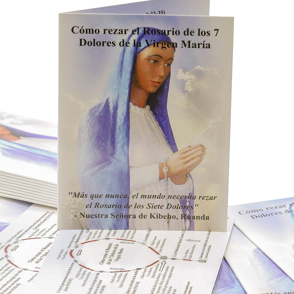 Tarjetas de Bolsillo del Rosario de los 7 Dolores de Maria Tarjetas Plegable