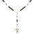 Sterling Silver Rosary Necklace Onyx 6mm
